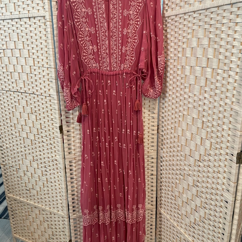 LoveShackFancy Floral Embroidered Maxi Dress - Picture 3 of 7